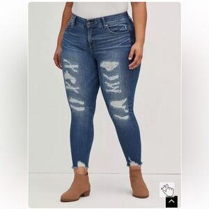 Torrid Bombshell Skinny Premium Stretch High-Rise Destructed Jean